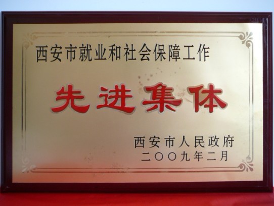 2009年2月，被西安市政府評為西安市就業(yè)和社會保障工作先進(jìn)集體